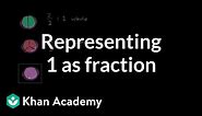 Different ways to represent 1 as a fraction | 3rd grade | Khan Academy