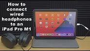 How To Connect Wired Headphones To iPad Pro M1 2021 Using An Apple USB-C To Headphone Jack Adapter