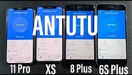 Iphone 11 Pro vs XS vs 8 Plus vs 6S Plus Antutu Benchmark