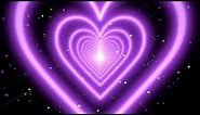 Neon Love Heart Tunnel💜Purple Heart Background | Wallpaper Heart | Animated Background-4K