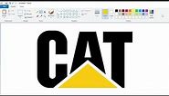 How to draw Caterpillar Inc. logo in MS Paint | Easy step by step drawing
