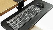 HUANUO Keyboard Tray Under Desk, 360 Rotating Keyboard Tray with Adjustable C Clamp, Ergonomic Keyboard Drawer Slide Out, No Drilling Computer Keyboard & Mouse Tray, 23.62" W x 9.84" D, Black