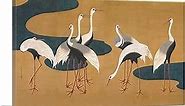 ARTCANVAS Cranes by Follower of Sakai Hoitsu Canvas Art Print Stretched Wall Decor by Sakai Hoitsu - 40" x 26" (0.75" Deep)