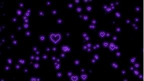Purple💜Neon Light Hearts Flying Heart Background Video Loop | Animated Background | Wallpaper Heart