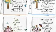 4 Pcs Religious Dish Towels Christian Gifts Kitchen Towels Religious Gifts for Women Inspirational Gifts with Bible Verse and Prayers Scripture Gifts Christmas Housewarming Gifts Bulk for Church