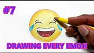 How to draw the face with tears of joy emoji😂 (drawing every emoji part 7)