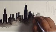 New York City Skyline Watercolor Painting