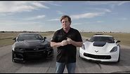 2017 ZL1 Camaro vs Z06 Corvette Roll-on Drag Race