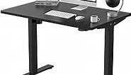 FLEXISPOT Standing Desk 48 x 30 Inches Height Adjustable Electric Sit Stand Home Office Desks Whole Piece Desk Board (Black Frame + Black top,2 Packages)