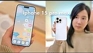 iPhone 15 Pro Max - Worth The Upgrade? White Titanium Aesthetic Unboxing & First Impressions