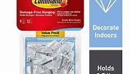 Command 1/2 lb. Small Clear Wire Hook Value Pack (9 Hooks, 12 Strips) 17067CLRVP