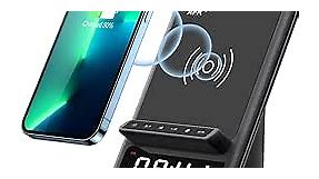 AFK Wireless Charging Station with Bluetooth Speaker and Alarm Clock, 4 in 1 Wireless Charger Compatible with iPhone15 14 13 12 11 Pro Max Series,Samsung Series and Other Android Phones(Black)