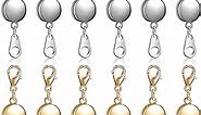 12 Pieces Locking Magnetic Jewelry Clasp Round Necklace Clasp Closures Bracelet Extender for Jewelry Making (Gold, Silver)