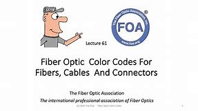 Lecture 61 Fiber Optic Color Codes