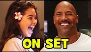 MOANA Behind The Scenes With The Voice Cast - Dwayne Johnson, Auli'i Cravalho (B-Roll & Bloopers)