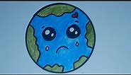 how to draw a crying earth