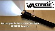 Vastfire Rechargeable Zoomable Flashlight 2000000 Lumens : Battery Bank : Lantern mode