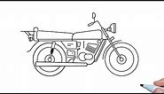 How to draw Yamaha RX100 step by step | Drawing Yamaha rx 100 bike easy