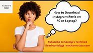 How to Download Instagram Reels on PC | Download Instagram Reels Videos with Sound - Sandip Techfeed