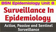 Surveillance in epidemiology | types | active, passive and Sentinel | epidemiology