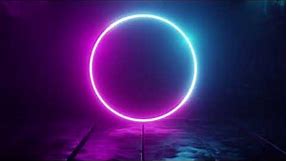 Neon 3D Circular Frame Purple Cyan Motion Abstract Geometric Cool Background Loop || Loops And Dots