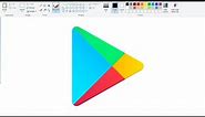 How to draw Google Play Store Logo on Computer using Ms Paint | Google Play Logo Drawing.