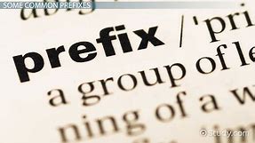 Prefixes Lesson for Kids: Definition & Examples