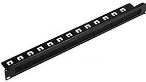 Navepoint 1U Rack Mount Cable Management Panel with Tidy Brush Slot for Cable Entry for 19-Inch Rack Or Cabinet Black