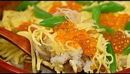 Chirashi Sushi Recipe (Hinamatsuri Chirashizushi | Mixed Sushi Rice with Beautiful Toppings)