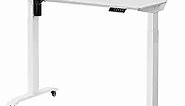 UNICOO - 2 Tier Electric Height Adjustable Standing Desk with Wheels, Electric Mobile Standing Workstation, Sit Stand Desk Home Office Desk Whole-Piece Desk Board 48 * 24 in (KT1002-WW) 2Tier
