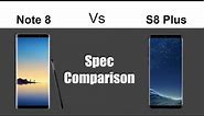 Samsung Galaxy Note 8 vs S8 Plus Comparison