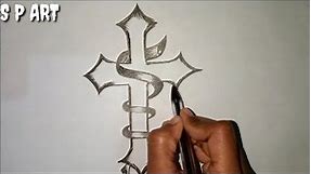 How To Draw Tattoo ||Cross symbol tattoos designs|| Christion Symbol tattoo