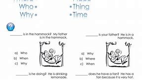 What, When, Where, Who, Why - Question Words - Comparing Questions worksheet