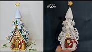 DIY Christmas Fairy House Lamp Using Glass Bottle, Cardboard. Plaster of Paris, Clay Craft Ideas