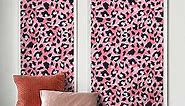Ismoon Unique Pink Peel and Stick Wallpaper 16.1"X118" Leopard Wallpaper Colorful Wallpaper Modern Pink Contact Paper Thickened Removable Wallpaper Self-Adhesive Paper for Decoration Vinyl Film Roll