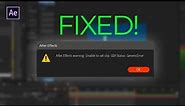 How to fix Unable to set clip GDI Status Generic Error in after effects