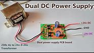 Dual DC Power Supply (+24v, GND, -24v) | AC to DC Rectifier PCB board | POWER GEN