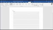 How to create lined paper in Word