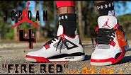 EARLY LOOK!! JORDAN 4 "FIRE RED" 2020 DETAILED REVIEW & ON FEET!!