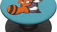 Red Panda Hugging Panda Kawaii Cute PopSockets PopGrip: Swappable Grip for Phones & Tablets PopSockets Standard PopGrip