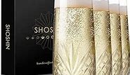 Stemless Champagne Flutes, Hand Made, Set of 4, Toasting champagne glasses, Wedding Party Cocktail Cups, Wine Flute, Mimosa Glasses Set, Water Glasses, Highball Glass, 9.5oz