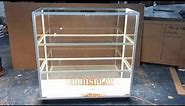 Commercial Showcase Glass Tower Display Case With Lights For Boutique Phone Display