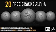 20 free zbrush crack alpha+photoshop brush+normal