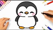 HOW TO DRAW A CUTE PENGUIN EASY STEP BY STEP 🐧❤️