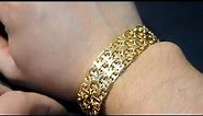 18Kt gold men's bracelet|Huge gold bracelet