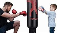 FIGOLO Inflatable Boxing Punching Bag, Fitness Punching Bag for Kids, Bounce Back Boxing Column Tumbler Sandbags for Practicing Karate Training Taekwondo Equipment -with Air Pump(63")