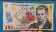 200 Lei Bancnota Romania Lucian Blaga Banknote 2006 Ultraviolet Light