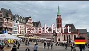 Frankfurt walking tour 4k | Germany walk | historic old city Skyscraper Street walkthrough downtown