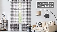Semi Sheer Grey and White Striped Curtains