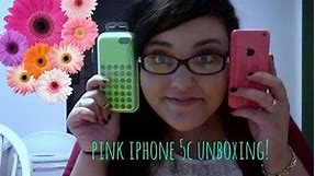 ♡Pink iPhone 5C unboxing♡ (& Green iphone 5c Case!)